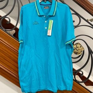 NWT Kappa Men’s Polo Teal Blue-  Size XL